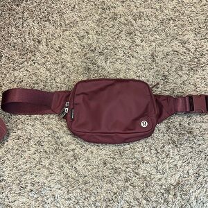 Maroon Lululemon belt bag